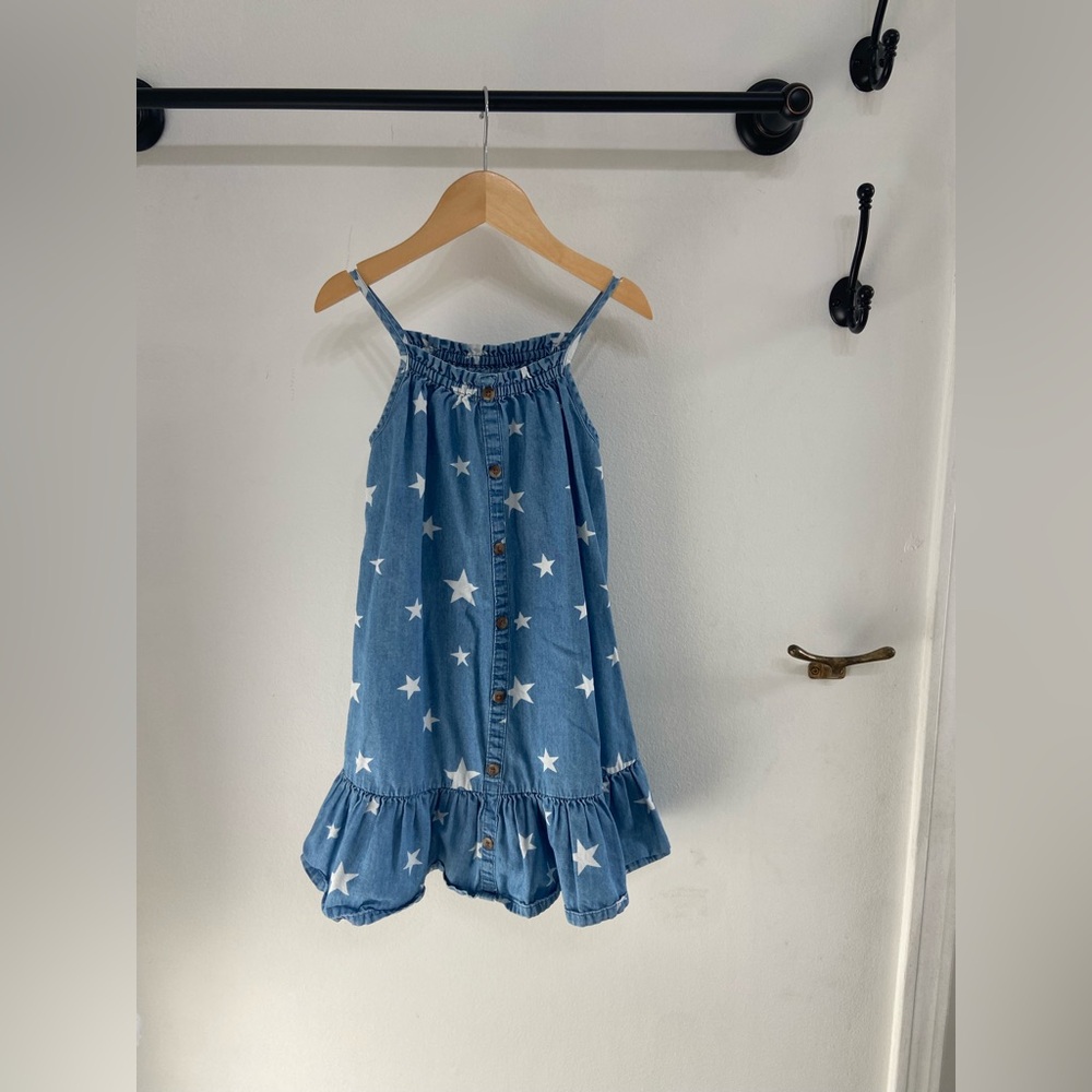 Old Navy Toddler Girls White Star Print July Holiday Denim Dress